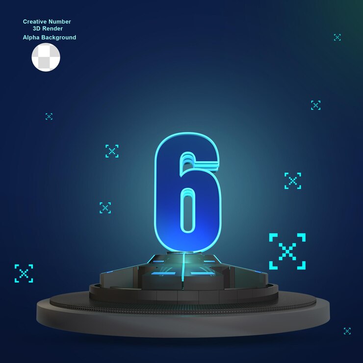 PSD fantascienza blu 3d numero 6
