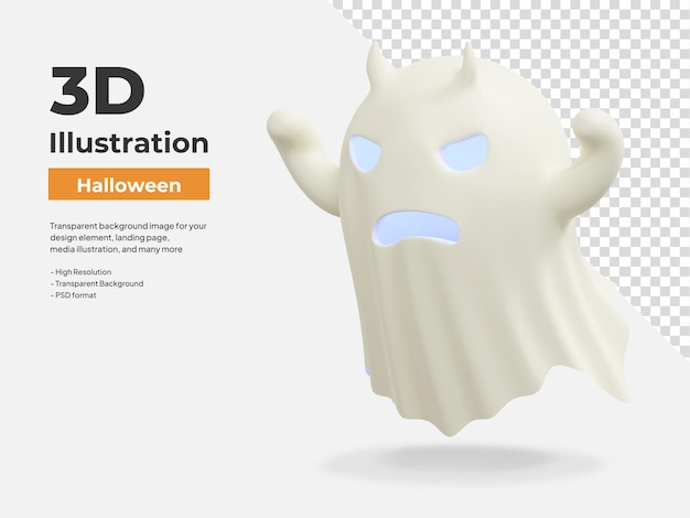 el fantasma 3d icono ilustración de halloween