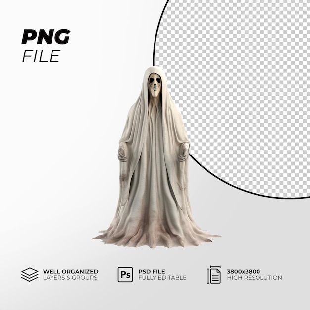 PSD fantasma de halloween 3d renderizar fantasma de terror fantasma 3d fantasma