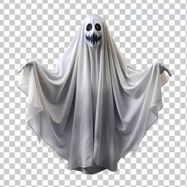 PSD fantasma de halloween parecendo muito perigoso em fundo transparente