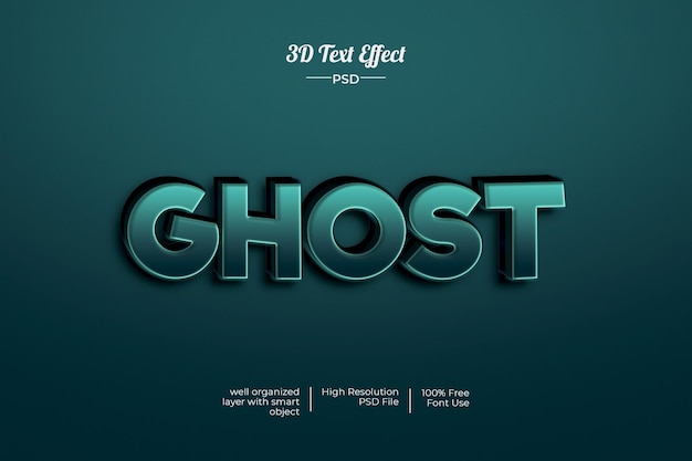 PSD fantasma halloween 3d psd efectos de texto