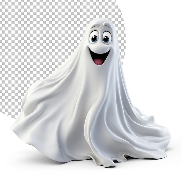 PSD fantasma sorridente bonito em 3d em fundo transparente