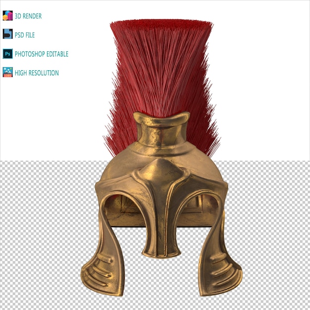 Fantastic Spartas Helmet 3D Render PSD