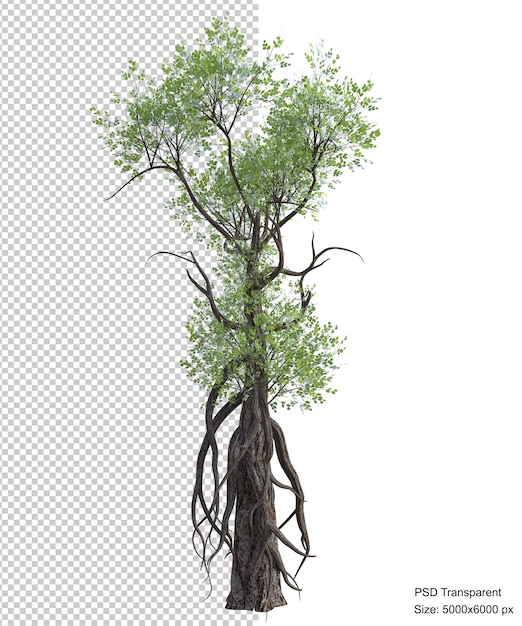 Fantástico árbol aislado render 3d