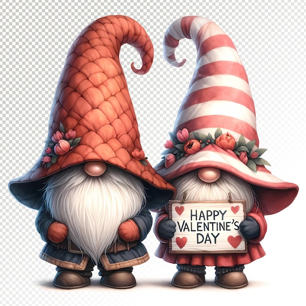 Fantastico gnomo di San Valentino Clipart illustrazioni di gnomo PSD trasparente San Valentino