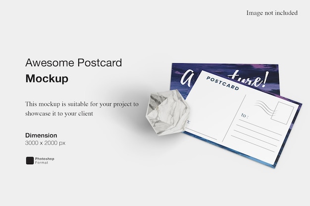 Fantastisches postkartenmodell-design-rendering