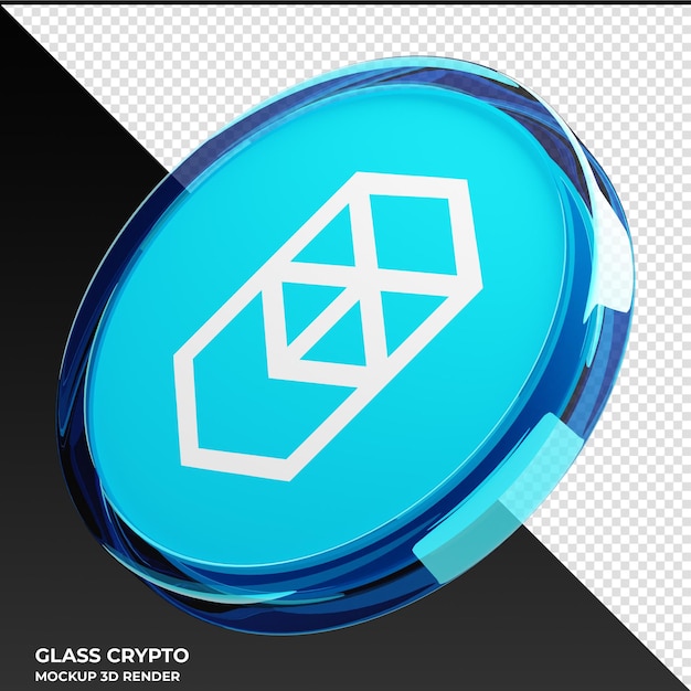 PSD fantom ftm glass crypto coin ilustración 3d