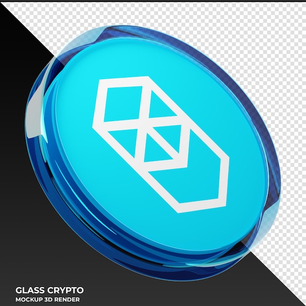 Fantom FTM Glass Crypto Coin Ilustración 3D