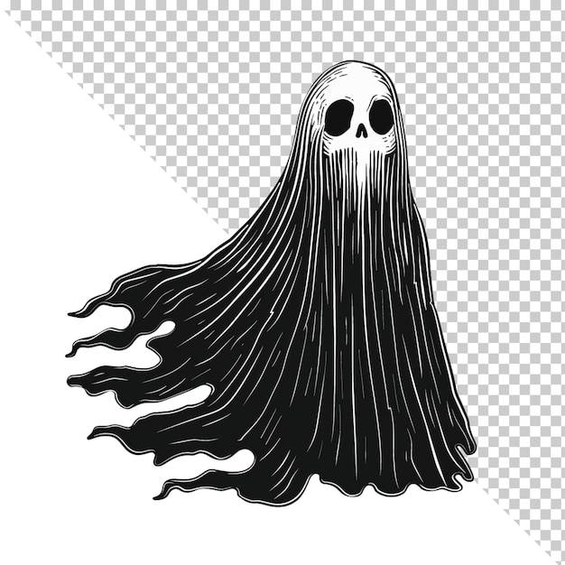 Un fantôme isolé sur un fond transparent