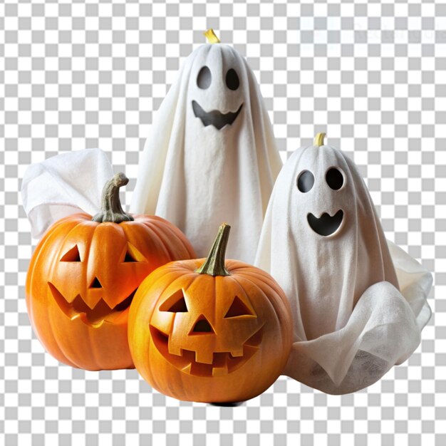 PSD des fantômes d'halloween sur un fond transparent