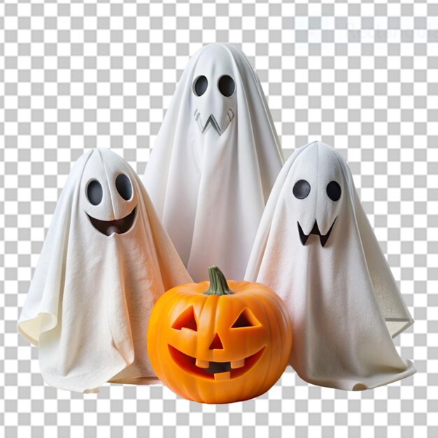 PSD des fantômes d'halloween sur un fond transparent