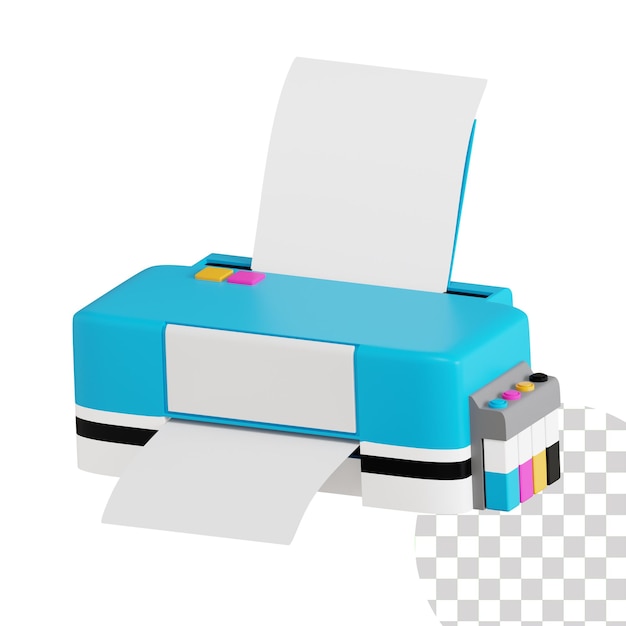 Farbdrucker 3D-Illustration