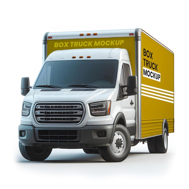 PSD farbe des mockups des psd-box-trucks