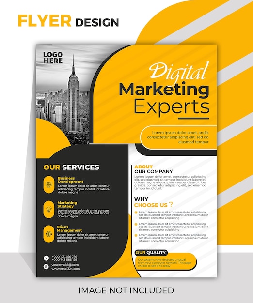 Farbe gelb Kreativer Geschäftsflyer oder Poster-Design Template