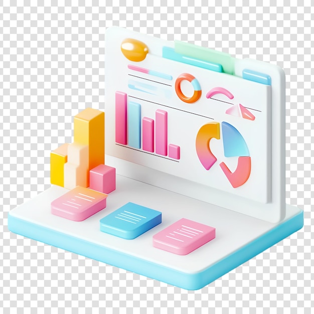 Farbenfrohe Datenanalyse-Dashboard Freudige Geschäftsgrafiken Fortschrittsbericht