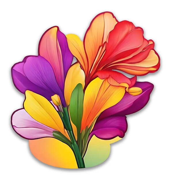 PSD farbenfrohe freesia blume psd