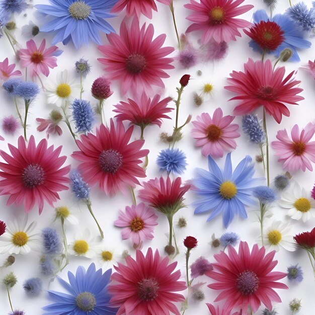 PSD farbenfrohe wildblumen-wandpapier wildblumen-illustrationen aigenerated