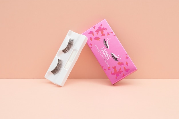 Farbenfrohes Verpackungsmodell für falsche Wimpern