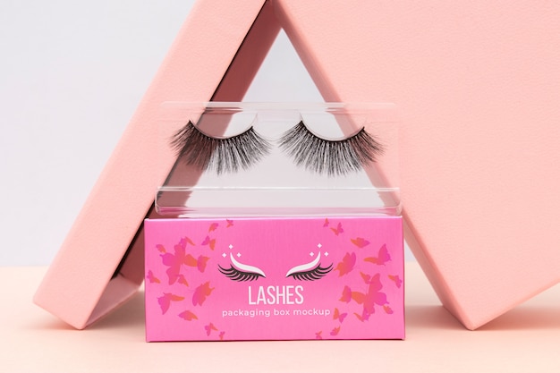 Farbenfrohes Verpackungsmodell für falsche Wimpern