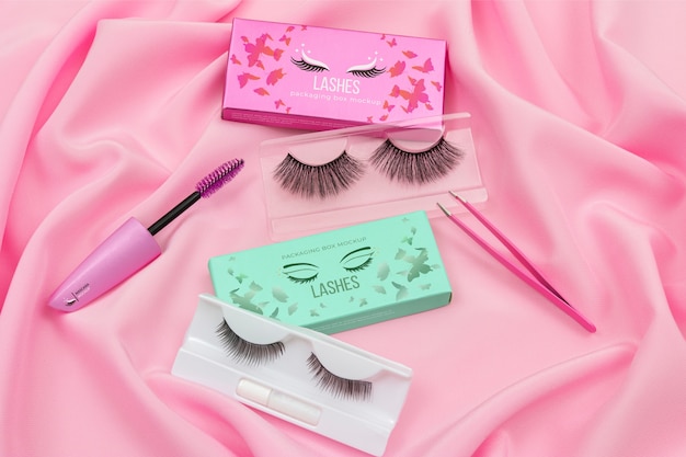 Farbenfrohes Verpackungsmodell für falsche Wimpern