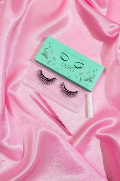 Farbenfrohes Verpackungsmodell für falsche Wimpern