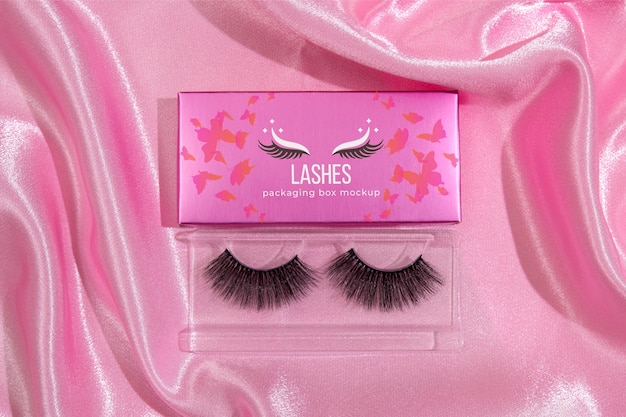 Farbenfrohes Verpackungsmodell für falsche Wimpern