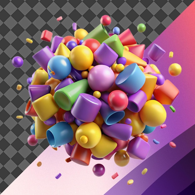 Farbige 3D-Formen Abstraktes Hintergrund