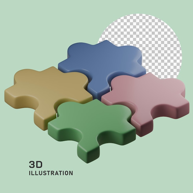Farbige 3D-Puzzle-Elemente