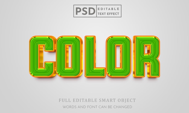 Farbige 3d-textstileffekt-psd-premium-vorlage