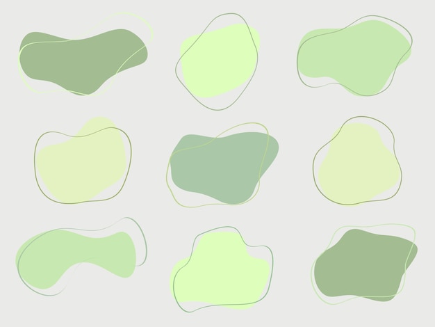PSD farbige abstrakte formen flüssige handgezeichnete organische formen nahtlose abstrakte formen mit umriss.