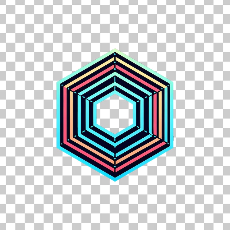 PSD farbige geometrische heptagonformen