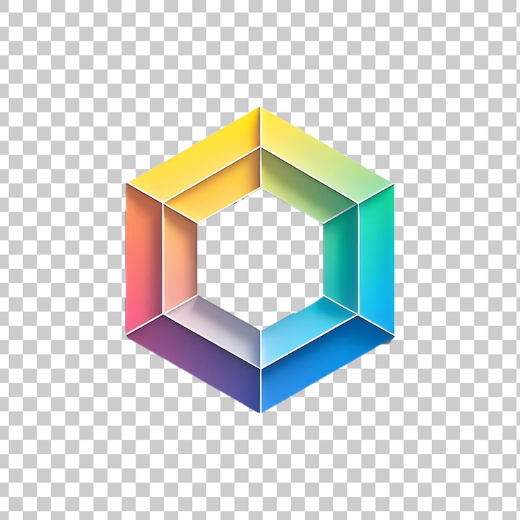 PSD farbige geometrische heptagonformen