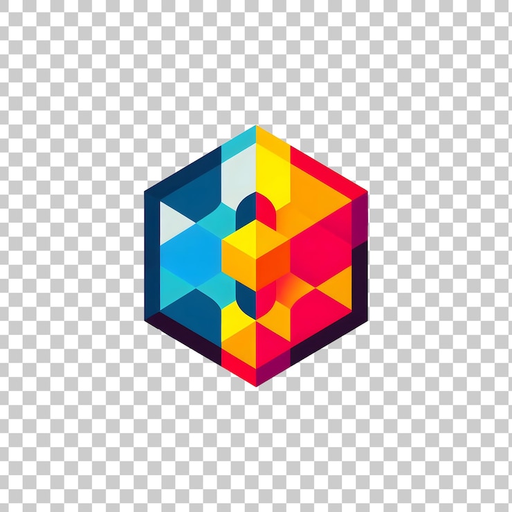 PSD farbige geometrische heptagonformen