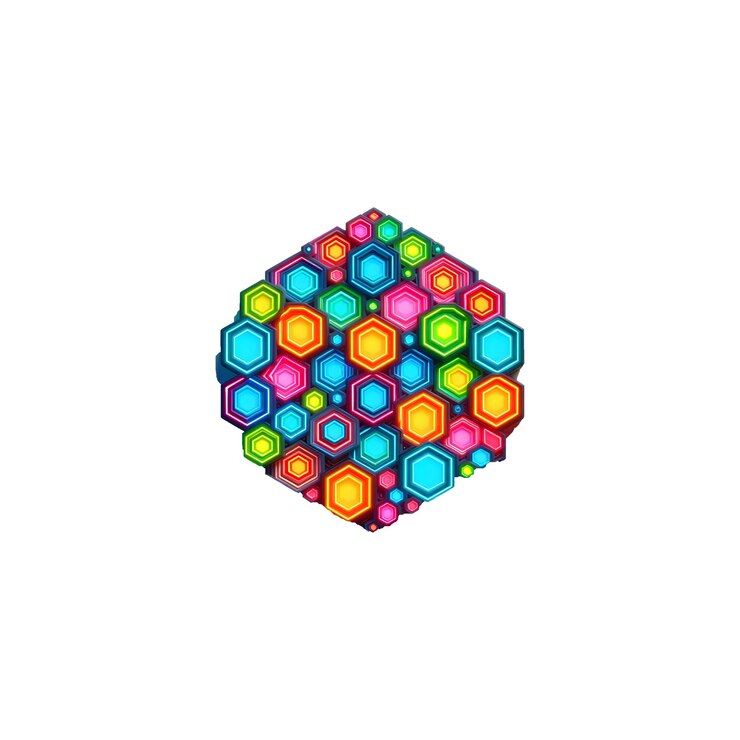 PSD farbige geometrische nonagonformen