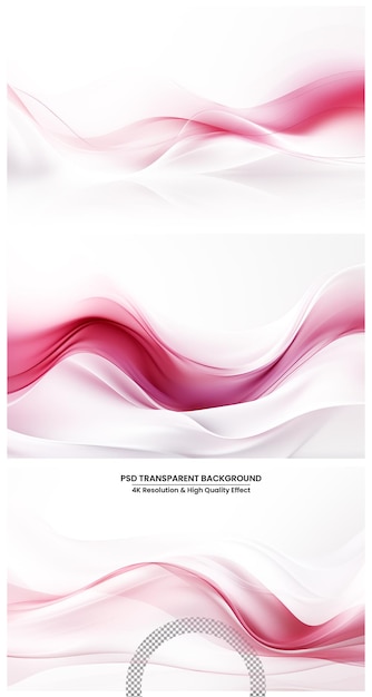 Farbige Lichtwelle auf weißem, transparentem Hintergrund