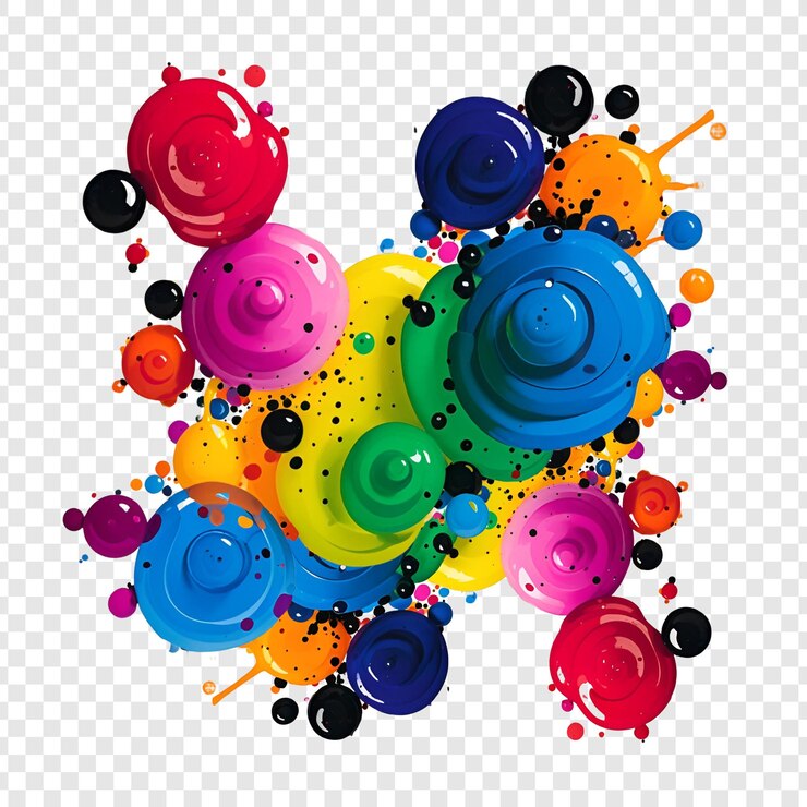 PSD farbige tinte splatter isoliert png auf durchsichtigem hintergrund