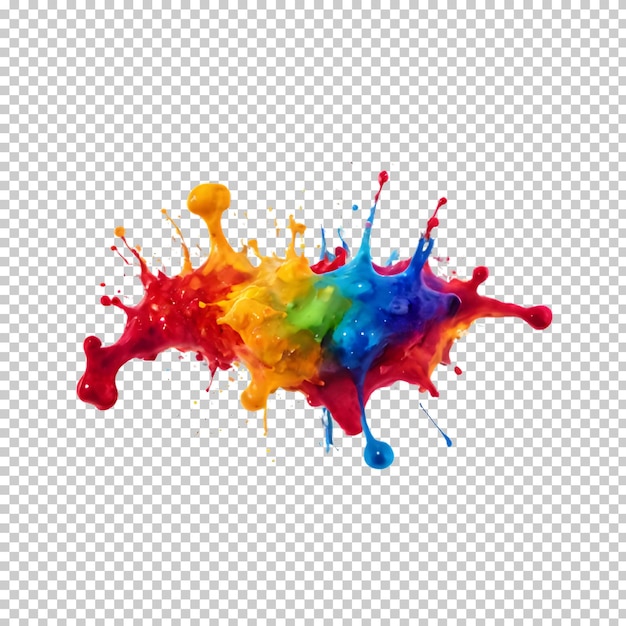 Farbige Tinten-Splatter-Kunst, isoliert auf durchsichtigem Hintergrund
