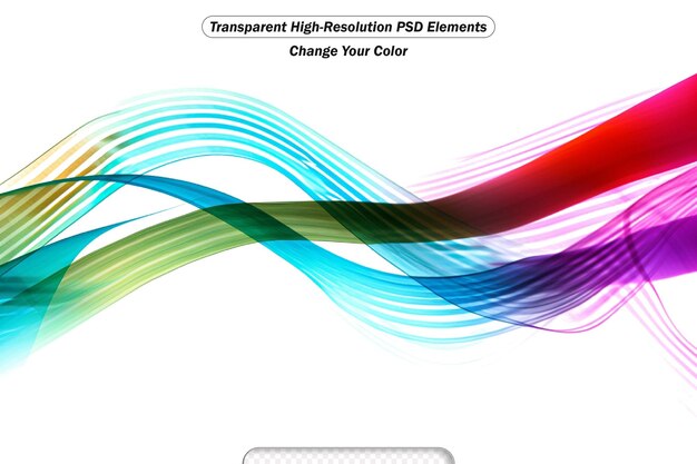 PSD farbige welle durchsichtig hintergrund-vektor-illustration