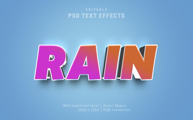 Farbiger PSD-bearbeitbarer 3D-Text-Effekt
