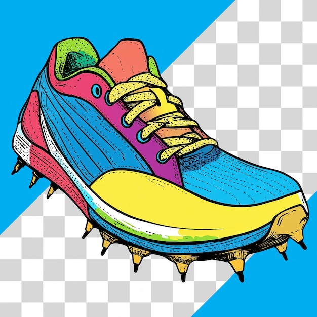 Farbiger Sportschuh mit durchsichtigem Hintergrund