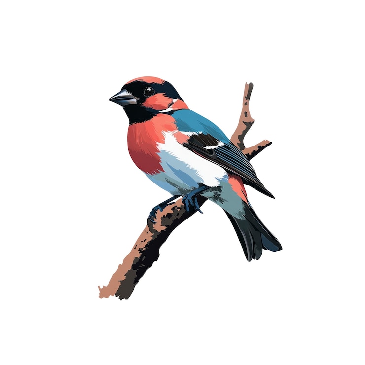 PSD farbiger vogel, der auf einem zweig sitzt