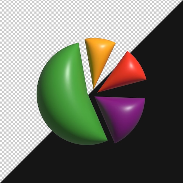 Farbiges 3D-Kugeldiagramm für Datenanalyse und Geschäftspräsentation
