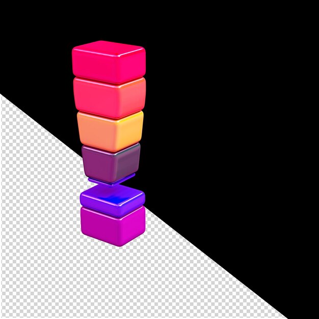 Farbiges 3d-symbol aus horizontalen blöcken