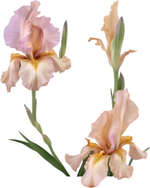 Farbiges gemälde mit iris-blumenrahmen