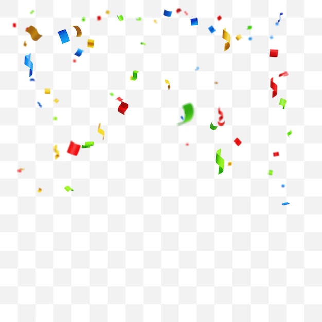 Farbiges Konfetti auf durchsichtigem Hintergrund