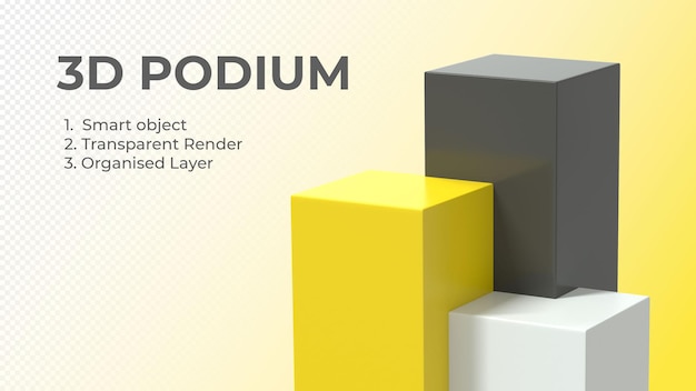 Farbiges Podium mit Alpha-Hintergrund