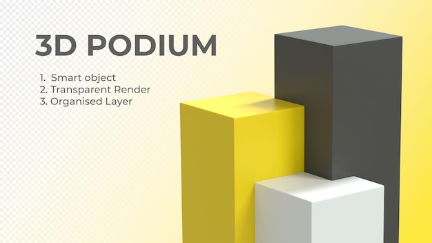 Farbiges Podium mit Alpha-Hintergrund