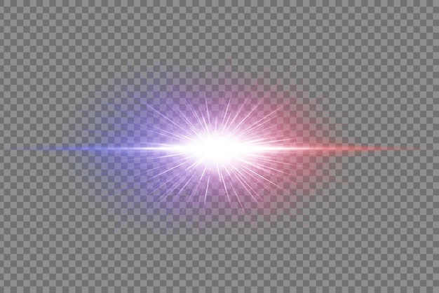 Farbiges Radiallicht auf durchsichtigem Hintergrund mit Lensflare-Effekt
