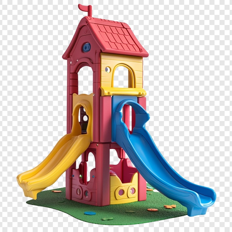PSD farbiges spielhaus mit rutschen spaß für kinder im freien