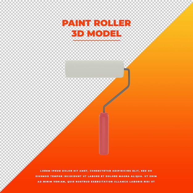 Farbroller isoliertes 3D-Modell